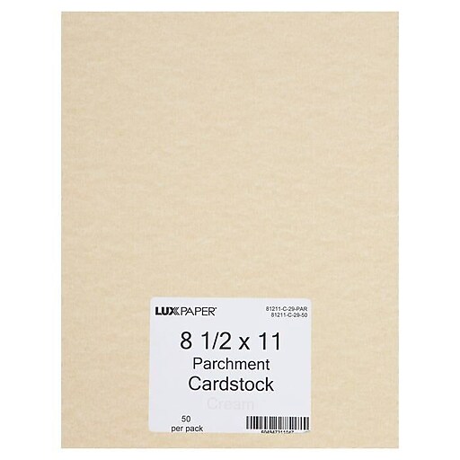 LUX 65 lb. Cardstock Paper, 8.5" x 11", Cream Parchment, 250 Sheets