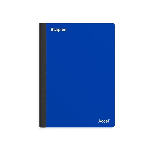 Staples Premium 2Subject Notebook, 6" x 9.5", College Ruled, 100