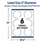 Avery Laser/Inkjet Circle Multipurpose Labels, 3" Dia., White, 60/Pack (S00DJ9)~#|#~E72F6E15-90F1-4B5D-8FCDC8093791D8DB_sc7