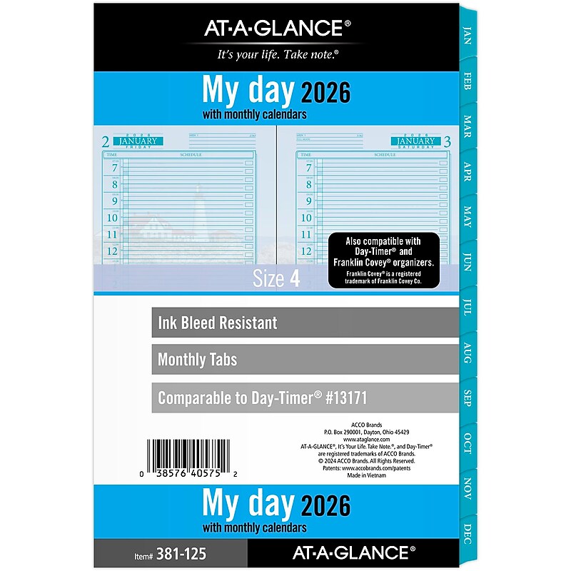 2026 AT-A-GLANCE Seascapes 5.5" x 8.5" Daily & Monthly Refill Pages, White/Blue (381-125-26) image 1