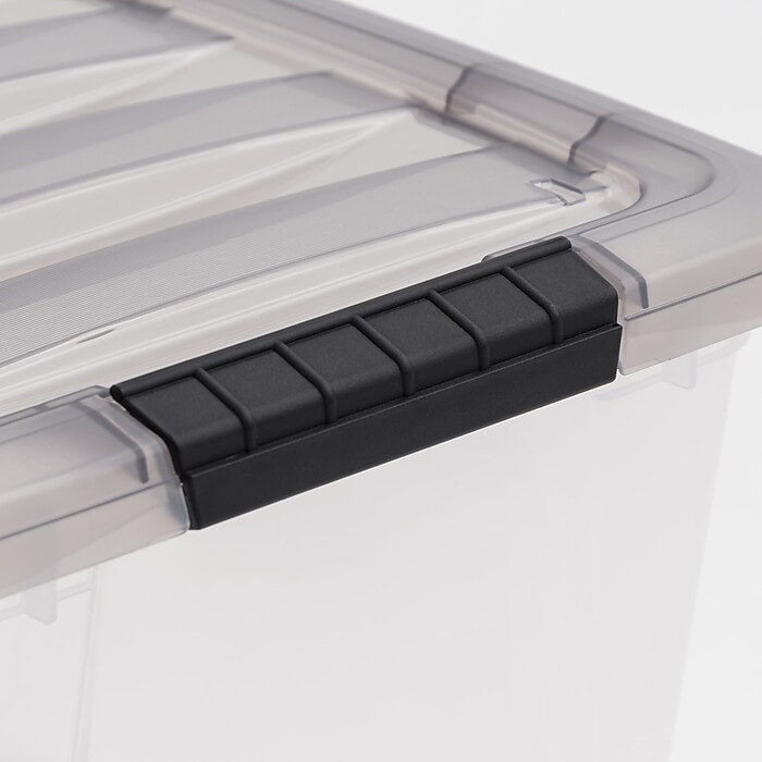 Iris 12.59 Quart Stack and Pull Plastic Latching Storage Bin