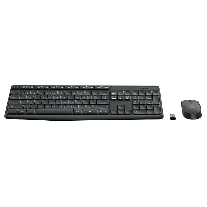 Logitech MK235 Wireless Keyboard and Optical Mouse Combo, Black