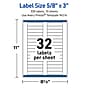 Avery Waterproof Rectangle Laser Multipurpose Labels, 5/8" x 3", White, 320/Pack (19479399228)~#|#~E73F450C-CE6C-464E-946642A9F8A19412_sc7