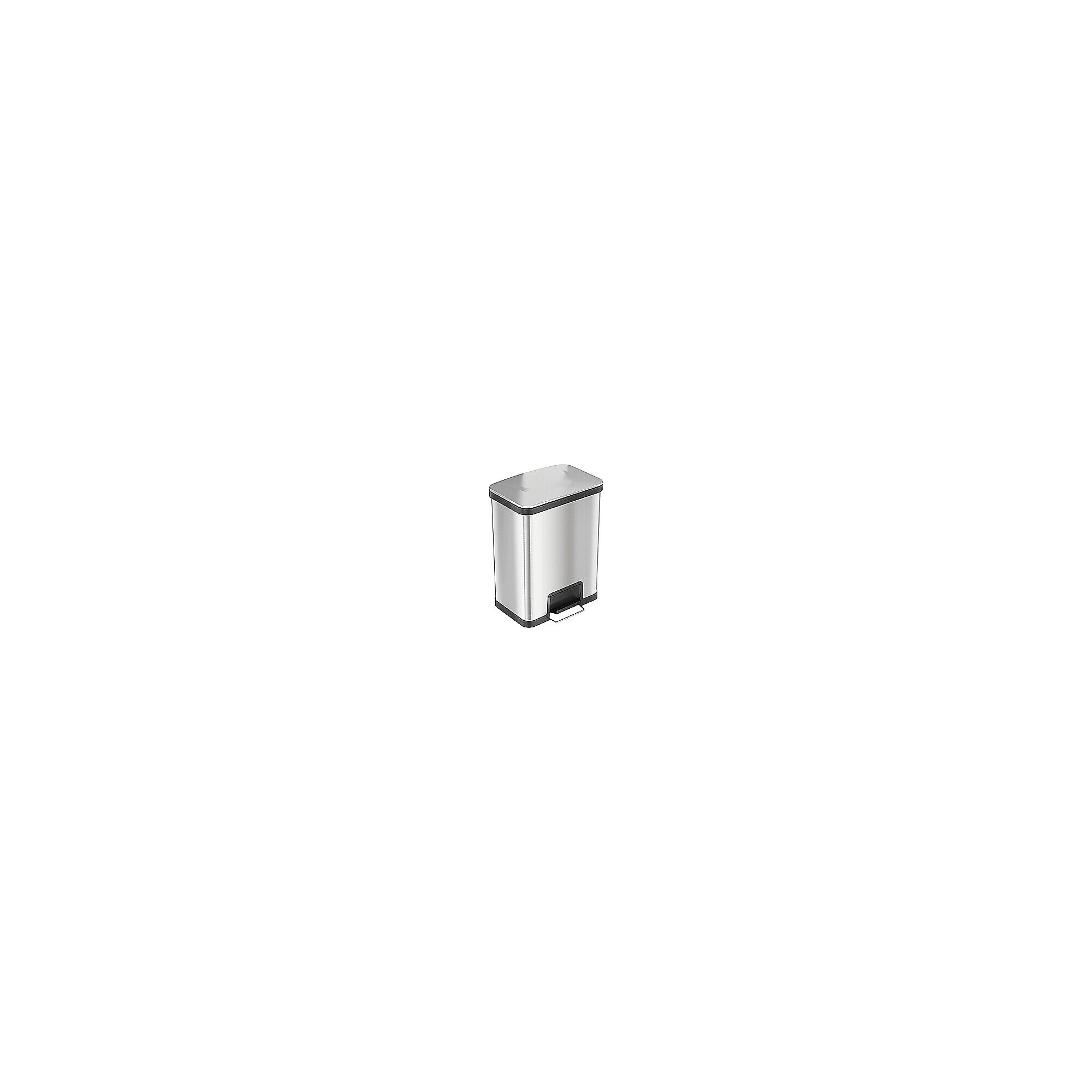 HLS Commercial Stainless Steel Step Trash Can with Hinged Lid, 13-Gallon, Silver (HLS13SS) Simolary simolary.com