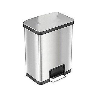 simplehuman Stainless Steel Trash Can, 13 Gallon, Silver (CW1816