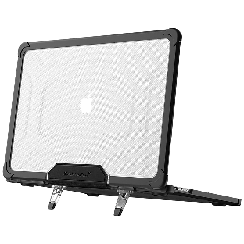 SaharaCase Heavy-Duty Raider Series 14" Laptop Case with Stand, Shock Absorbing, Frosted Clear/Black Trim (LT00047) image 1