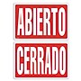 Cosco Abierto/Cerrado Sign, Red/White Plastic, 8" x 12" (098252)~#|#~E750664B-5647-484C-85A90DC3BD76A932_sc7