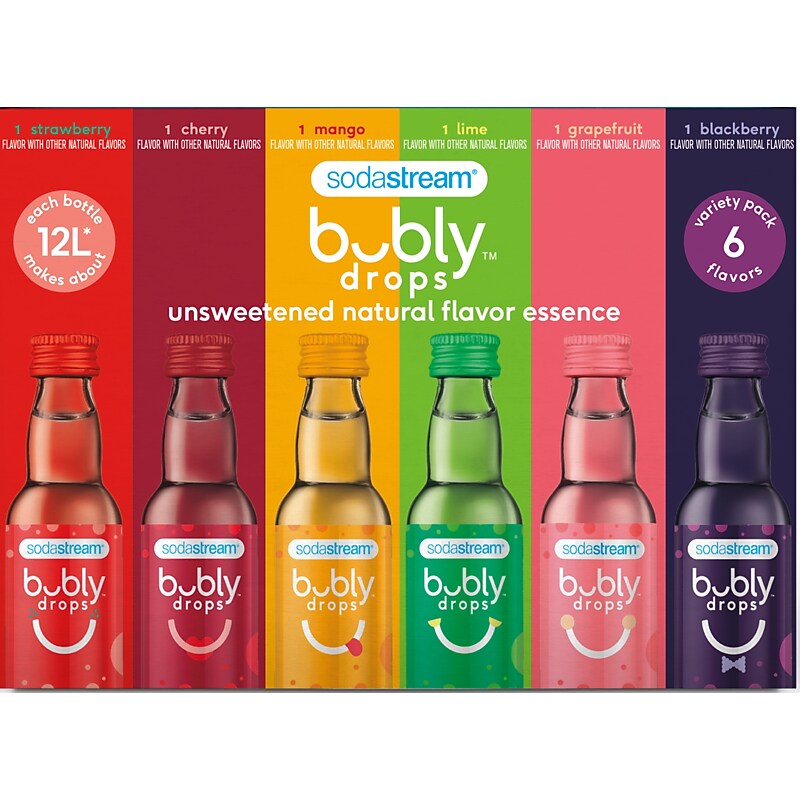 SodaStream Bubly Drops Sugar-Free Variety Pack Drink Mix, 1 36 oz., 6 Bottles/Pack (1025200010) image 1