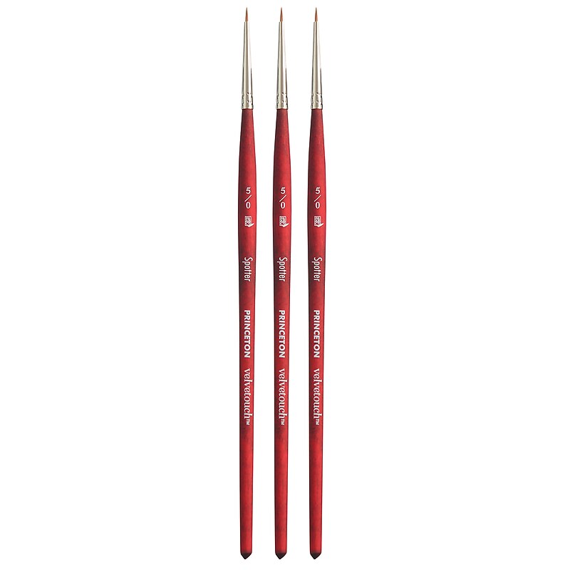 Princeton Velvetouch Mixed Media Synthetic Spotter Brush, 3/Pack (PBXP3950SP50-3) image 1