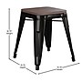 Flash Furniture Kai Industrial Metal Stackable Table Height Stool without Back, Black, 4-Pieces/Pack (ETBT350318BLKWD)~#|#~E7634A7E-C9A9-466C-A23BA56623C01C89_sc7
