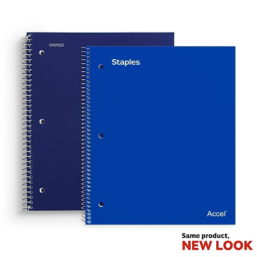 Staples Accel Poly 2Subject Notebook, 8.5" x 11", College Ruled, 60