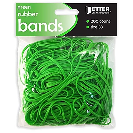 200 Red Rubber Bands, by Better Office Products, Size 33, 200/Bag, Bright Red  Rubber Bands 