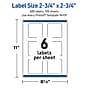 Avery Square Laser Multipurpose Labels, 2.75" x 2.75", White, 600/Box (19479399491)~#|#~E7764721-F877-433D-99533146385B34BC_sc7