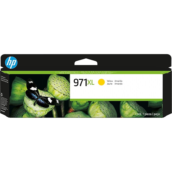 HP 971XL Yellow High Yield Ink Cartridge, Prints Up to 6,600 Pages