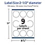Avery TrueBlock Laser/Inkjet Decorative Edge Multipurpose Labels, 2.5" Dia., White, 900/Box (94516)~#|#~E779FD3D-2CCF-42CC-BA07148BCE2CCB3B_sc7