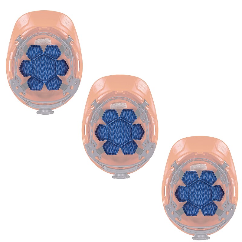 Chill-Its 6612 Hard Hat Cooling Top Pad, Microfiber, Blue, 3/Pack (12448) image 1
