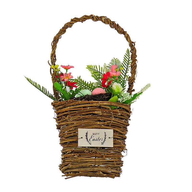 National Tree Company 15" Easter Floral Wall Basket (EG79-19GV018-1) image 1