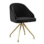 Martha Stewart Sora Velvet Swivel Task Chair, Black/Polished Brass (CH222119BKGLD)~#|#~E79764A8-F69C-452C-A9D1CD877BB06C03_sc7