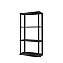 Iris 4-Shelf Plastic Shelving Unit, 48.3" x 23.9" x 11.8", Black (140038)~#|#~E797AB7B-FBE8-493D-A6945061D2DAF0F4_sc7