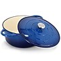 MegaChef Cast Iron 6.35 Qt. Dutch Oven, Dark Blue (935122262M)~#|#~E797F4B0-D4DE-4091-A03619273077DA38_sc7