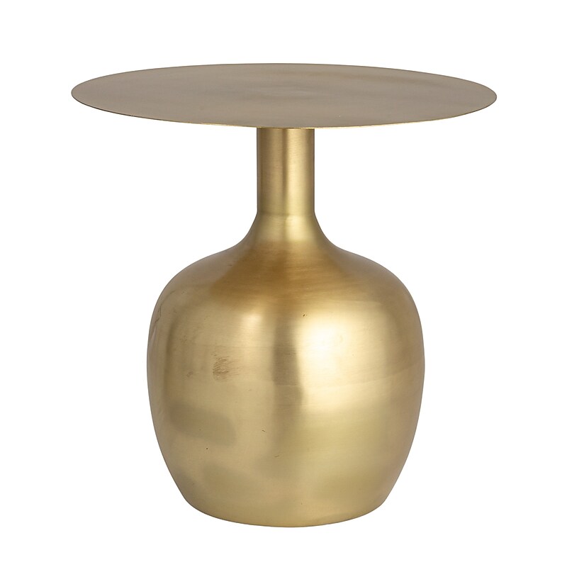 Storied Home 18"Dia. Metal Round Side Table, Gold (EC1762) image 1