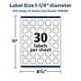 Avery Laser/Inkjet Round Multipurpose Labels, 1.25" Dia., White, 300 Labels/Pack (94505)~#|#~E79E3629-57BD-4624-A2960FE8C30AE109_sc7