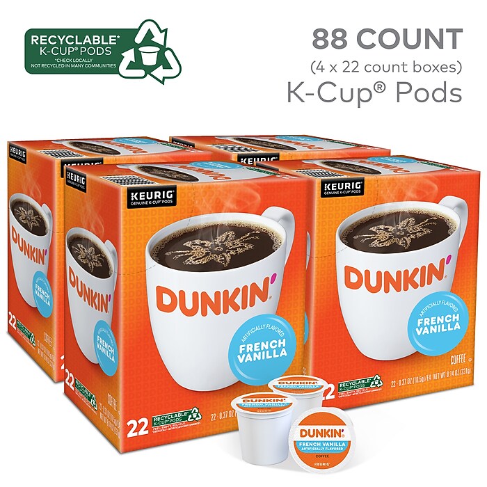 Dunkin' French Vanilla Coffee Keurig® K-Cup® Pods, Medium Roast