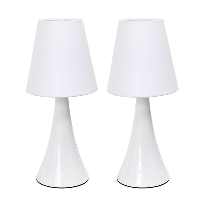 Simple Designs Valencia Colors Mini Touch 11.42" LED Table Lamp, White, 2/Pack (LT2042-WHT-2PK) image 1