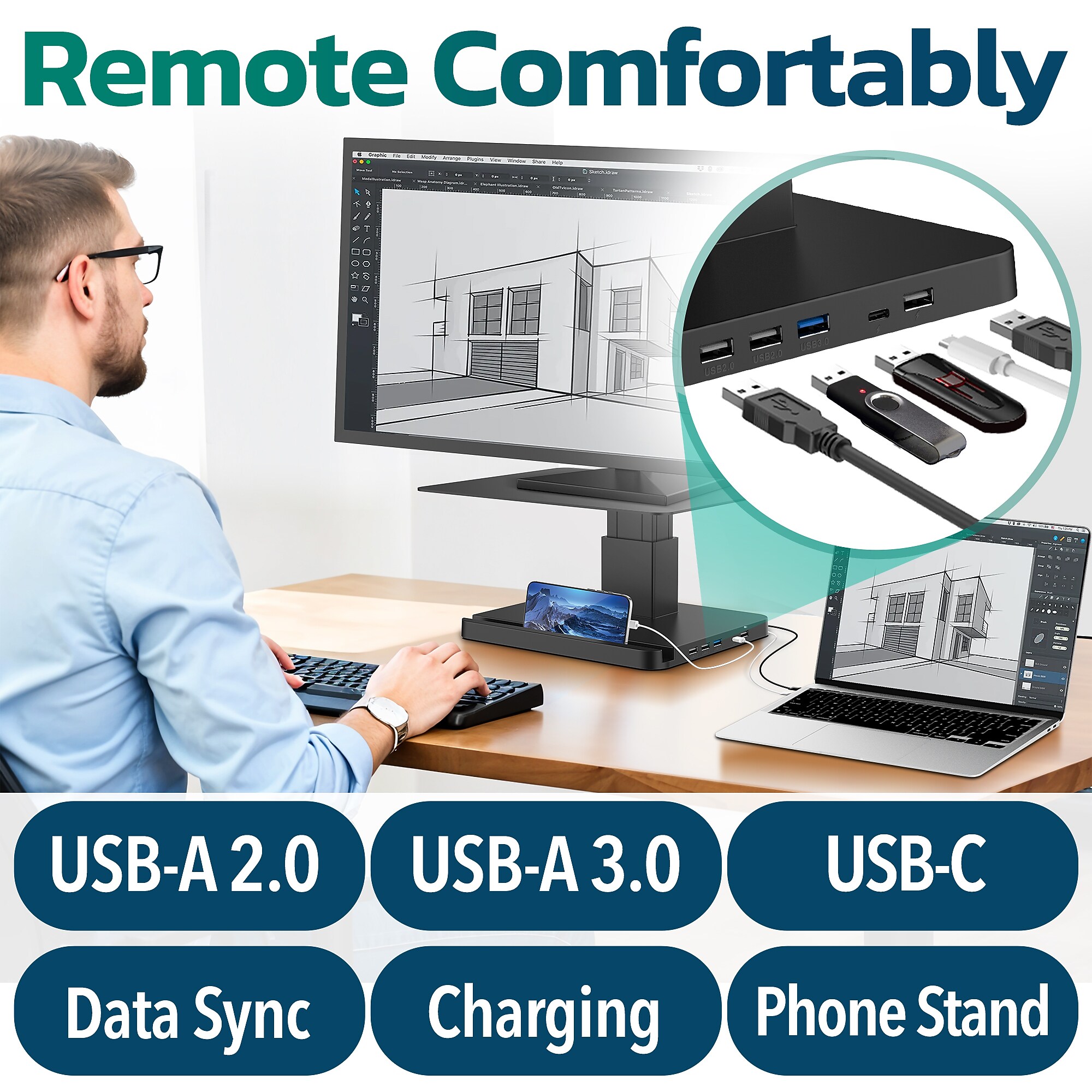 Purely S402 Adjustable Monitor Stand, Up to 22″ Monitor, Black (PMS402) Sansujyuku sansujyuku.com