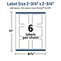 Avery TrueBlock Laser/Inkjet Square Multipurpose Labels, 2.75" x 2.75", White, 600/Box (94109)~#|#~E7A96DBF-F1FD-41C7-A2410B82835AD911_sc7