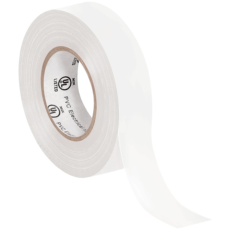 Tape Logic Vinyl Electrical Tape, 0.75" x 60', White, 200/Carton (T964618W) image 1