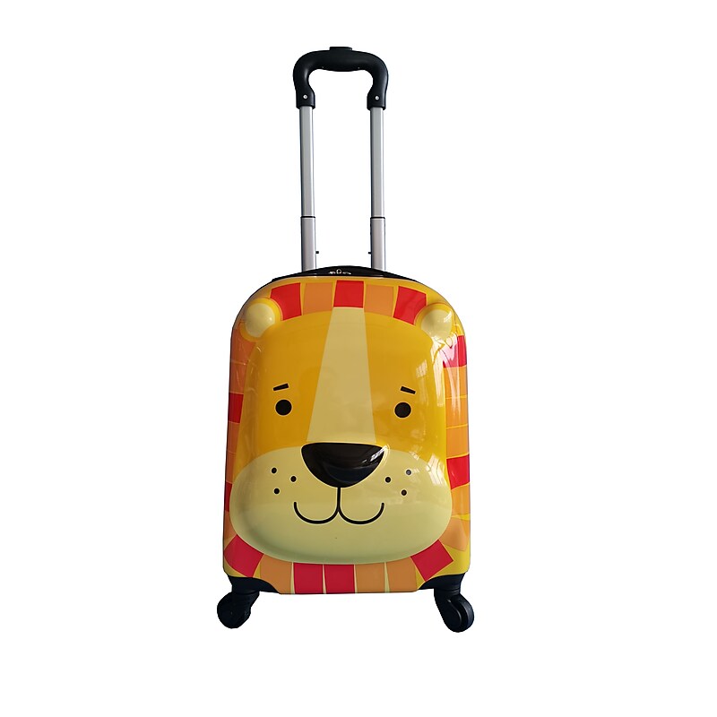 TUCCI 11" Hardside Carry-On Suitcase, 4-Wheeled Spinner, TSA Checkpoint Friendly, Yellow (T0396-LionBuddy) image 1