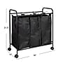 Household Essentials 3-Section Rolling Laundry Sorter, Polyester, Black (HE1111)~#|#~E7BB38E0-45F2-40BA-9F5398607FF82024_sc7