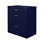 Space Solutions 3-Drawer Lateral File Cabinet, Letter/Legal Size, Lockable, 31.88"H x 30"W x 17.63"D, Navy (25073)~#|#~E7C1C39D-1304-4119-9AB34281EE5079BC_sc7
