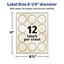 Avery Pearlized Ivory Circle Multipurpose Labels, 2.25" Dia., Ivory, 600/Box (94510)~#|#~E7C46167-2FE8-4489-8A7E569BDB30B2DB_sc7