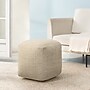Anji Mountain Madison Ivory Natural Fabric Square Pouf Ottoman (AMBPF101-1818)~#|#~E7C80230-4677-49B8-AD27C47428DF06D9_sc7