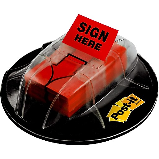 Postit 'Sign Here' Message Flags, .94" Wide, Red, 200 Flags/Pack (680HVSHR) Staples