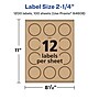 Avery Laser/Inkjet Burst Multipurpose Labels, 2.25" Dia., Kraft Brown, 1200 Labels/Box ( 94608)~#|#~E7CEC2C8-2E3A-46DE-830D0924D70AC7B9_sc7