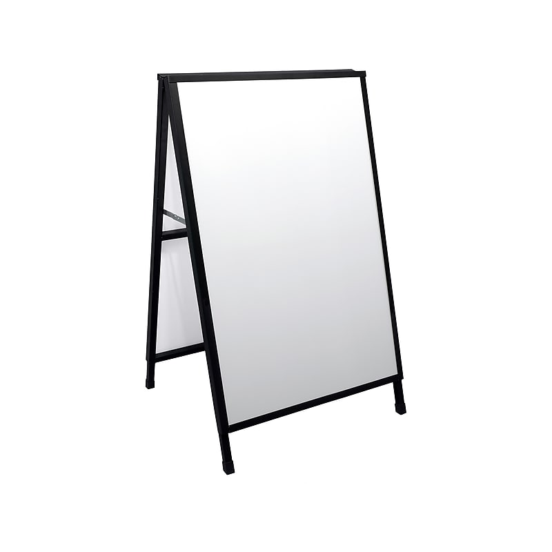 Excello Global Products Indoor/Outdoor Sidewalk A-Frame Board, 24" x 36", Black/White (EGP-HD-0507-S) image 1