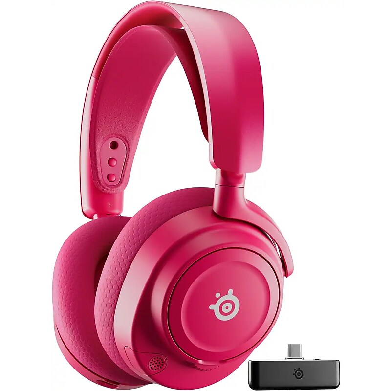 SteelSerie Arctis Nova 7X Gen2 Wireless Noise Canceling Bluetooth Stereo Gaming On-Ear Headset, USB‑C, Magenta (61760) image 1