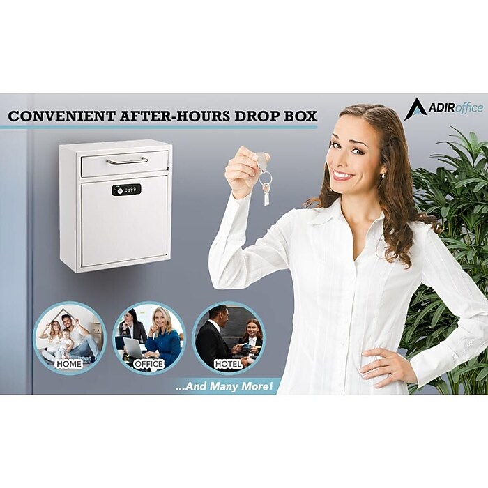AdirOffice Steel Large Wall Mounted Interoffice Mailbox Drop