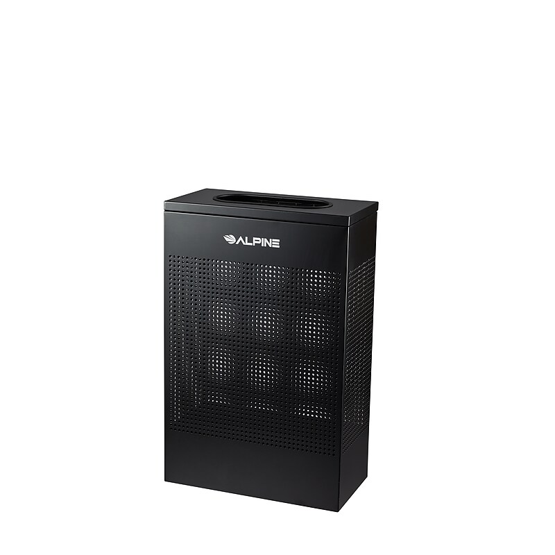 Alpine Industries Stainless Steel Trash Can, 13 Gallon, Black (ALP438-13-BLK) image 1