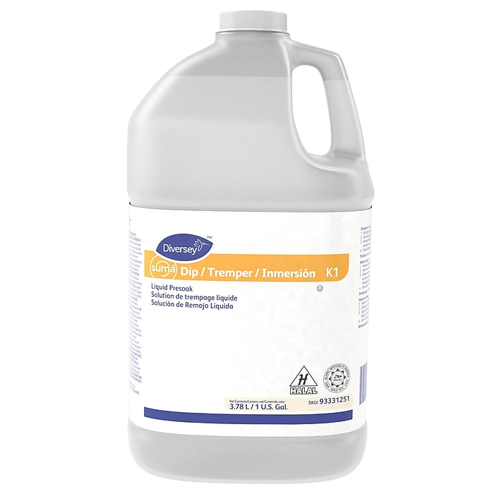 Diversey Suma Dip K1 Liquid Dish Presoak and Destainer 128 oz., 4