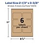 Avery Laser/Inkjet Rectangle Multipurpose Labels, 2-1/3" x 3-3/8", Kraft Brown, 90 Labels/Pack ( 94212)~#|#~E7E5DAEF-3695-4ACA-8E001B004B0D22BC_sc7