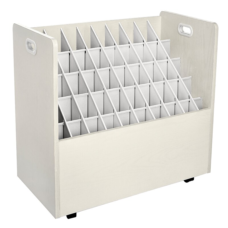 AdirOffice 50-Slot Mobile Roll File, 28.5"H x 30"W x 15.75"D, White (626-WHI-KIT1) image 1