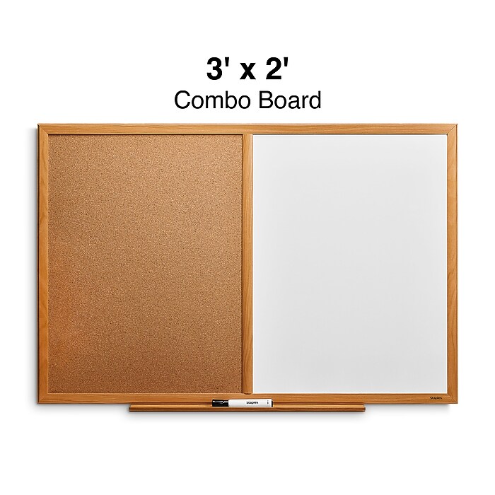 Staples Standard Cork & Dry Erase Whiteboard, 3' x 2' (28323-CC