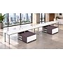 Boss Office Products Simple System 66"W Desk with Storage Cabinet, White, 4/Set (SGSD011-202-WT)~#|#~E7EBC4F2-958D-4313-9AFA5ACF79F5CDC7_sc7