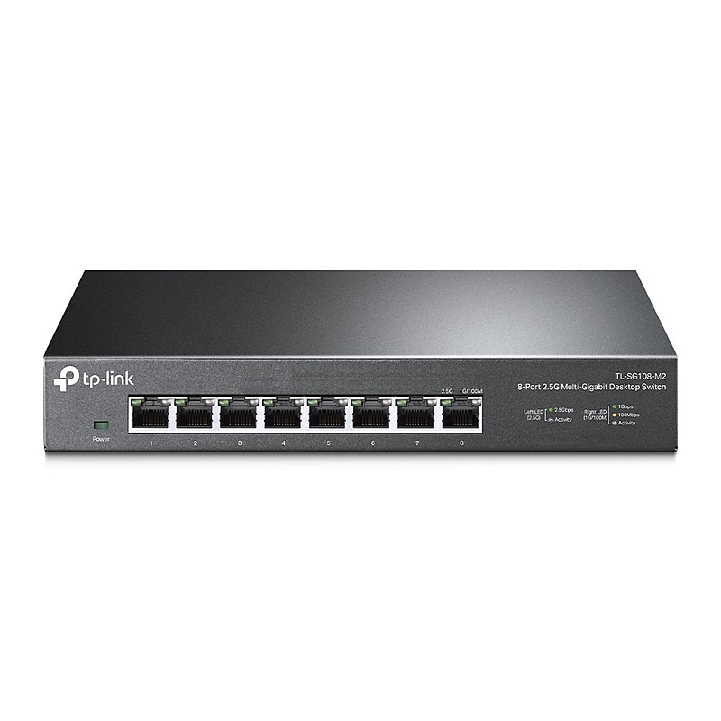 TP-LINK 8-Port Gigabit Ethernet Unmanaged Switch, 2.5 Gbps, Black (TL-SG108-M2) image 1