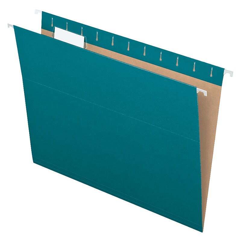 Pendaflex Recycled Hanging File Folders, 1/5 Tab, Letter Size, Teal, 25/Box (81614) image 1