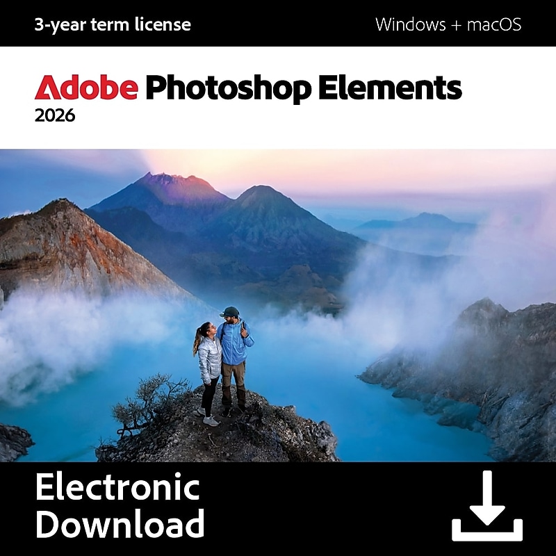 Adobe Photoshop Elements 2026 Photo  Editing for PC & Mac, 3-Year, Download (ADO951800V260) image 1